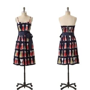 Anthropologie Gray and Navy Dress